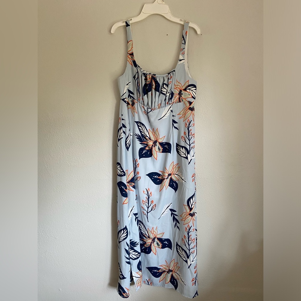 Like New! Size Small - Stunning Pale Blue Floral Summer Dress